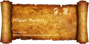 Hőgye Margit névjegykártya